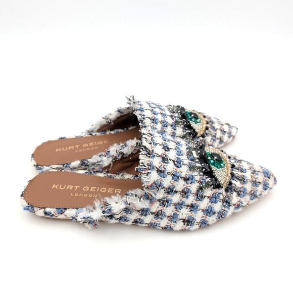 Kurt Geiger London Olive Eye Mule Pointed Toe Women's White Size US5 EU35.5 - Picture 3 of 11